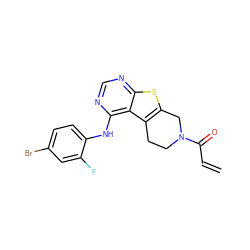 C=CC(=O)N1CCc2c(sc3ncnc(Nc4ccc(Br)cc4F)c23)C1 ZINC000103297804