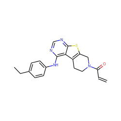 C=CC(=O)N1CCc2c(sc3ncnc(Nc4ccc(CC)cc4)c23)C1 ZINC000103297812