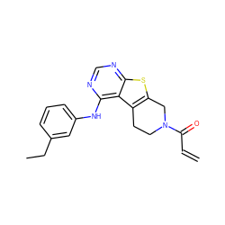 C=CC(=O)N1CCc2c(sc3ncnc(Nc4cccc(CC)c4)c23)C1 ZINC000103297809