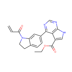 C=CC(=O)N1CCc2ccc(-c3ncnc4[nH]cc(C(=O)OCC)c34)cc21 ZINC000261133928