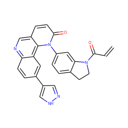 C=CC(=O)N1CCc2ccc(-n3c(=O)ccc4cnc5ccc(-c6cn[nH]c6)cc5c43)cc21 ZINC000209010344