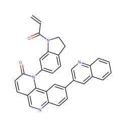 C=CC(=O)N1CCc2ccc(-n3c(=O)ccc4cnc5ccc(-c6cnc7ccccc7c6)cc5c43)cc21 ZINC000209093579