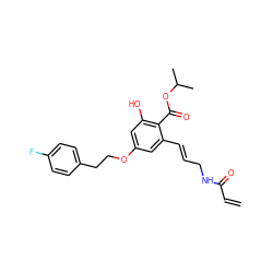 C=CC(=O)NC/C=C/c1cc(OCCc2ccc(F)cc2)cc(O)c1C(=O)OC(C)C ZINC000299824932