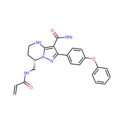 C=CC(=O)NC[C@@H]1CCNc2c(C(N)=O)c(-c3ccc(Oc4ccccc4)cc3)nn21 ZINC001772614974