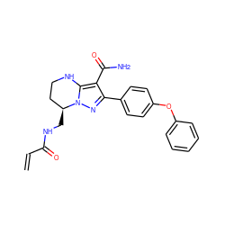 C=CC(=O)NC[C@H]1CCNc2c(C(N)=O)c(-c3ccc(Oc4ccccc4)cc3)nn21 ZINC001772631456