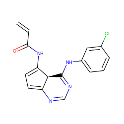 C=CC(=O)NC1=CC=C2N=CN=C(Nc3cccc(Cl)c3)[C@@H]21 ZINC000040863150