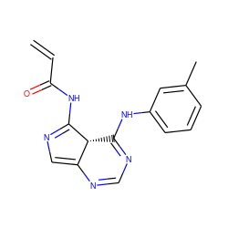 C=CC(=O)NC1=NC=C2N=CN=C(Nc3cccc(C)c3)[C@H]21 ZINC000040408681