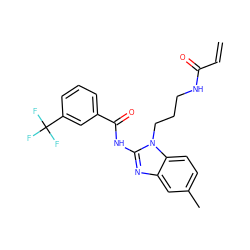 C=CC(=O)NCCCn1c(NC(=O)c2cccc(C(F)(F)F)c2)nc2cc(C)ccc21 ZINC000210440833