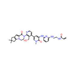 C=CC(=O)NCCNc1cccc(Nc2cc(-c3ccnc(N4CCn5c(cc6c5CC(C)(C)C6)C4=O)c3CO)cn(C)c2=O)n1 ZINC001772602996