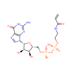 C=CC(=O)NCCO[P@@](=O)(O)O[P@@](=O)(O)OC[C@H]1O[C@@H](n2cnc3c(=O)[nH]c(N)nc32)[C@H](O)[C@@H]1O ZINC000220902734