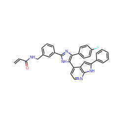 C=CC(=O)NCc1cccc(-c2nc(-c3ccc(F)cc3)c(-c3ccnc4[nH]c(-c5ccccc5)cc34)[nH]2)c1 ZINC001772650530