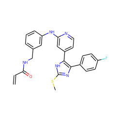 C=CC(=O)NCc1cccc(Nc2cc(-c3[nH]c(SC)nc3-c3ccc(F)cc3)ccn2)c1 ZINC001772590771