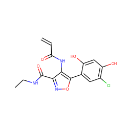 C=CC(=O)Nc1c(C(=O)NCC)noc1-c1cc(Cl)c(O)cc1O ZINC000073224296