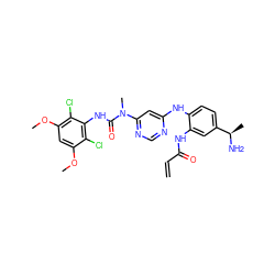 C=CC(=O)Nc1cc([C@@H](C)N)ccc1Nc1cc(N(C)C(=O)Nc2c(Cl)c(OC)cc(OC)c2Cl)ncn1 ZINC001772628132