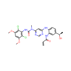 C=CC(=O)Nc1cc([C@@H](C)O)ccc1Nc1cc(N(C)C(=O)Nc2c(Cl)c(OC)cc(OC)c2Cl)ncn1 ZINC001772627064