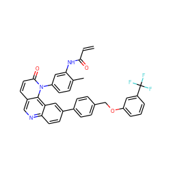 C=CC(=O)Nc1cc(-n2c(=O)ccc3cnc4ccc(-c5ccc(COc6cccc(C(F)(F)F)c6)cc5)cc4c32)ccc1C ZINC000208995101