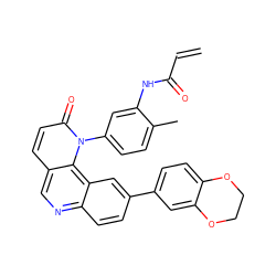 C=CC(=O)Nc1cc(-n2c(=O)ccc3cnc4ccc(-c5ccc6c(c5)OCCO6)cc4c32)ccc1C ZINC000209002377