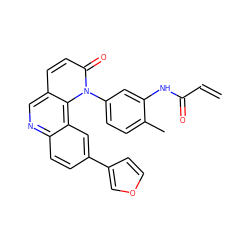 C=CC(=O)Nc1cc(-n2c(=O)ccc3cnc4ccc(-c5ccoc5)cc4c32)ccc1C ZINC000209010188