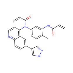 C=CC(=O)Nc1cc(-n2c(=O)ccc3cnc4ccc(-c5cn[nH]c5)cc4c32)ccc1C ZINC000209735088