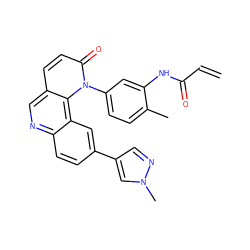 C=CC(=O)Nc1cc(-n2c(=O)ccc3cnc4ccc(-c5cnn(C)c5)cc4c32)ccc1C ZINC000205828617