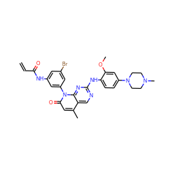 C=CC(=O)Nc1cc(Br)cc(-n2c(=O)cc(C)c3cnc(Nc4ccc(N5CCN(C)CC5)cc4OC)nc32)c1 ZINC001772578611