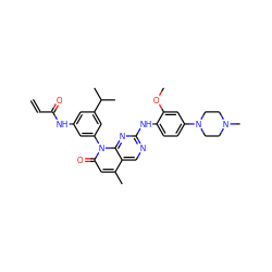 C=CC(=O)Nc1cc(C(C)C)cc(-n2c(=O)cc(C)c3cnc(Nc4ccc(N5CCN(C)CC5)cc4OC)nc32)c1 ZINC001772582099