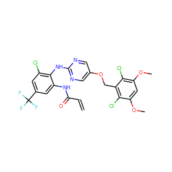 C=CC(=O)Nc1cc(C(F)(F)F)cc(Cl)c1Nc1ncc(OCc2c(Cl)c(OC)cc(OC)c2Cl)cn1 ZINC001772583609