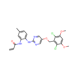 C=CC(=O)Nc1cc(C)ccc1Nc1ncc(OCc2c(Cl)c(OC)cc(OC)c2Cl)cn1 ZINC001772648516