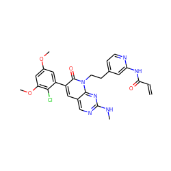 C=CC(=O)Nc1cc(CCn2c(=O)c(-c3cc(OC)cc(OC)c3Cl)cc3cnc(NC)nc32)ccn1 ZINC000220333814