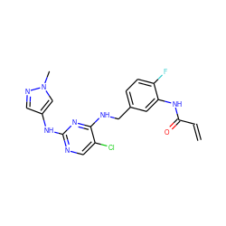 C=CC(=O)Nc1cc(CNc2nc(Nc3cnn(C)c3)ncc2Cl)ccc1F ZINC000473107657