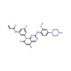 C=CC(=O)Nc1cc(Cl)cc(-n2c(=O)cc(C)c3cnc(Nc4ccc(N5CCN(C)CC5)cc4OC)nc32)c1 ZINC001772636911