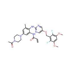 C=CC(=O)Nc1cc(N2CCN(C(C)=O)CC2)cc(C)c1Nc1ncc(OCc2c(F)c(OC)cc(OC)c2F)cn1 ZINC001772613468