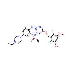 C=CC(=O)Nc1cc(N2CCN(CC)CC2)cc(C)c1Nc1ncc(OCc2c(F)c(OC)cc(OC)c2F)cn1 ZINC001772586429