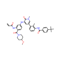 C=CC(=O)Nc1cc(Nc2cc(-c3cccc(NC(=O)c4ccc(C(C)(C)C)cc4)c3C)cn(C)c2=O)ccc1C(=O)N1CCC(OC)CC1 ZINC001772596904