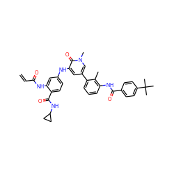 C=CC(=O)Nc1cc(Nc2cc(-c3cccc(NC(=O)c4ccc(C(C)(C)C)cc4)c3C)cn(C)c2=O)ccc1C(=O)NC1CC1 ZINC001772657890