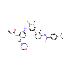 C=CC(=O)Nc1cc(Nc2cc(-c3cccc(NC(=O)c4ccc(N(C)C)cc4)c3C)cn(C)c2=O)ccc1C(=O)N1CCOCC1 ZINC001772584231