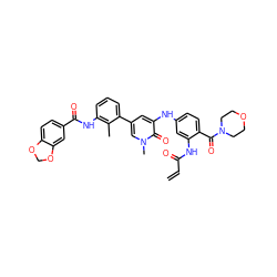 C=CC(=O)Nc1cc(Nc2cc(-c3cccc(NC(=O)c4ccc5c(c4)OCO5)c3C)cn(C)c2=O)ccc1C(=O)N1CCOCC1 ZINC001772611686