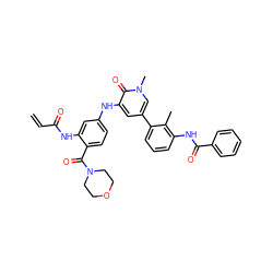 C=CC(=O)Nc1cc(Nc2cc(-c3cccc(NC(=O)c4ccccc4)c3C)cn(C)c2=O)ccc1C(=O)N1CCOCC1 ZINC001772617599