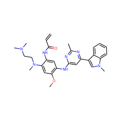 C=CC(=O)Nc1cc(Nc2cc(-c3cn(C)c4ccccc34)nc(C)n2)c(OC)cc1N(C)CCN(C)C ZINC001772644216