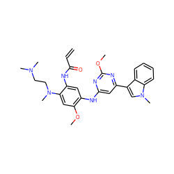 C=CC(=O)Nc1cc(Nc2cc(-c3cn(C)c4ccccc34)nc(OC)n2)c(OC)cc1N(C)CCN(C)C ZINC001772622638