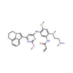 C=CC(=O)Nc1cc(Nc2cc(-c3cn4c5c(cccc35)CCC4)nc(OC)n2)c(OC)cc1N(C)CCN(C)C ZINC001772596665