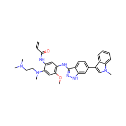 C=CC(=O)Nc1cc(Nc2n[nH]c3cc(-c4cn(C)c5ccccc45)ccc23)c(OC)cc1N(C)CCN(C)C ZINC001772617267