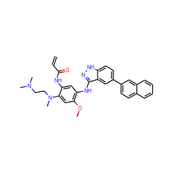 C=CC(=O)Nc1cc(Nc2n[nH]c3ccc(-c4ccc5ccccc5c4)cc23)c(OC)cc1N(C)CCN(C)C ZINC001772570950