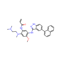 C=CC(=O)Nc1cc(Nc2n[nH]c3ccc(-c4cccc5ccccc45)cc23)c(OC)cc1N(C)CCN(C)C ZINC001772610096