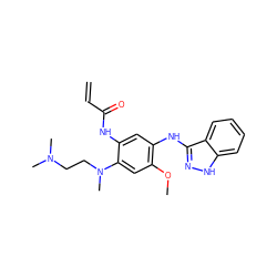 C=CC(=O)Nc1cc(Nc2n[nH]c3ccccc23)c(OC)cc1N(C)CCN(C)C ZINC001772584305