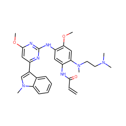 C=CC(=O)Nc1cc(Nc2nc(OC)cc(-c3cn(C)c4ccccc34)n2)c(OC)cc1N(C)CCN(C)C ZINC001772579385