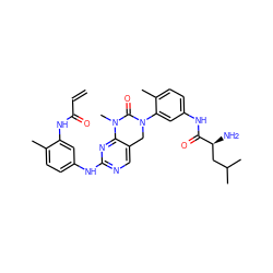 C=CC(=O)Nc1cc(Nc2ncc3c(n2)N(C)C(=O)N(c2cc(NC(=O)[C@@H](N)CC(C)C)ccc2C)C3)ccc1C ZINC001772608852