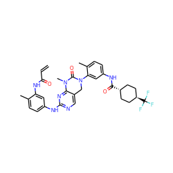 C=CC(=O)Nc1cc(Nc2ncc3c(n2)N(C)C(=O)N(c2cc(NC(=O)[C@H]4CC[C@H](C(F)(F)F)CC4)ccc2C)C3)ccc1C ZINC001772610469