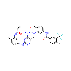 C=CC(=O)Nc1cc(Nc2ncc3c(n2)N(C)C(=O)N(c2cc(NC(=O)c4ccc(C)c(C(F)(F)F)c4)ccc2C)C3)ccc1C ZINC001772625492