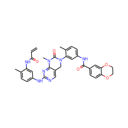 C=CC(=O)Nc1cc(Nc2ncc3c(n2)N(C)C(=O)N(c2cc(NC(=O)c4ccc5c(c4)OCCO5)ccc2C)C3)ccc1C ZINC001772620717